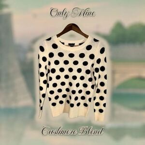 Only Mine Cashmere Blend Polka dot Crewneck Sweater Size XS